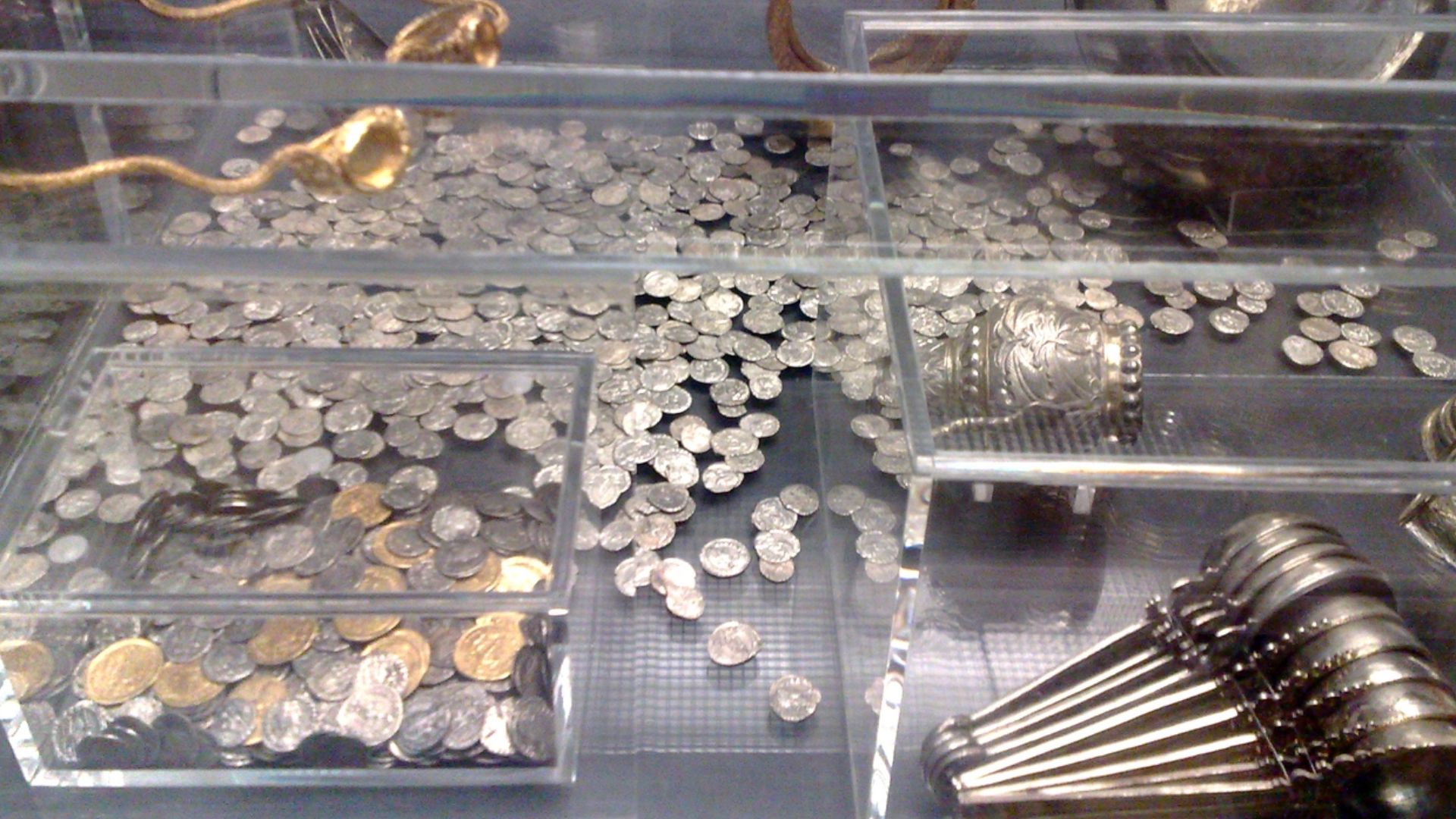 Hoxne Hoard photo taken by me in the British Museum with an N82 mobile phone, no flash, behind glass.