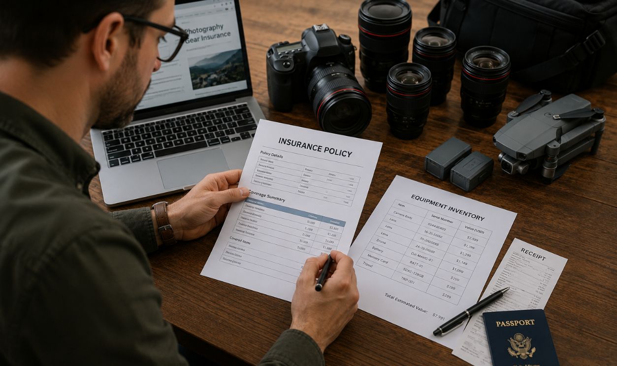 Organizing photography gear insurance paperwork