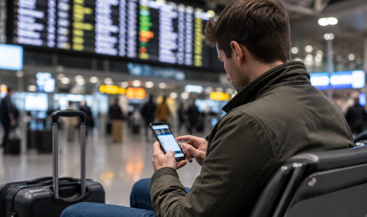 Concentrating at the airport terminal