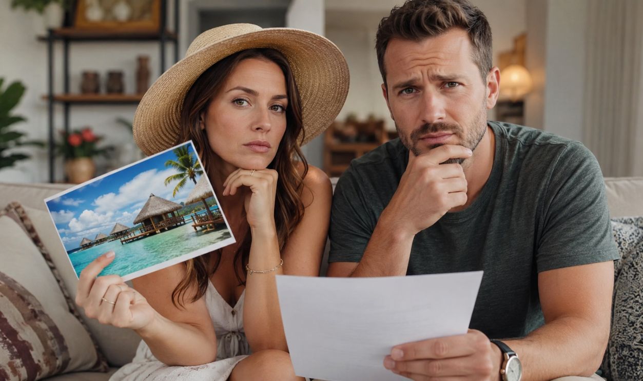 Vacation planning in a cozy living room