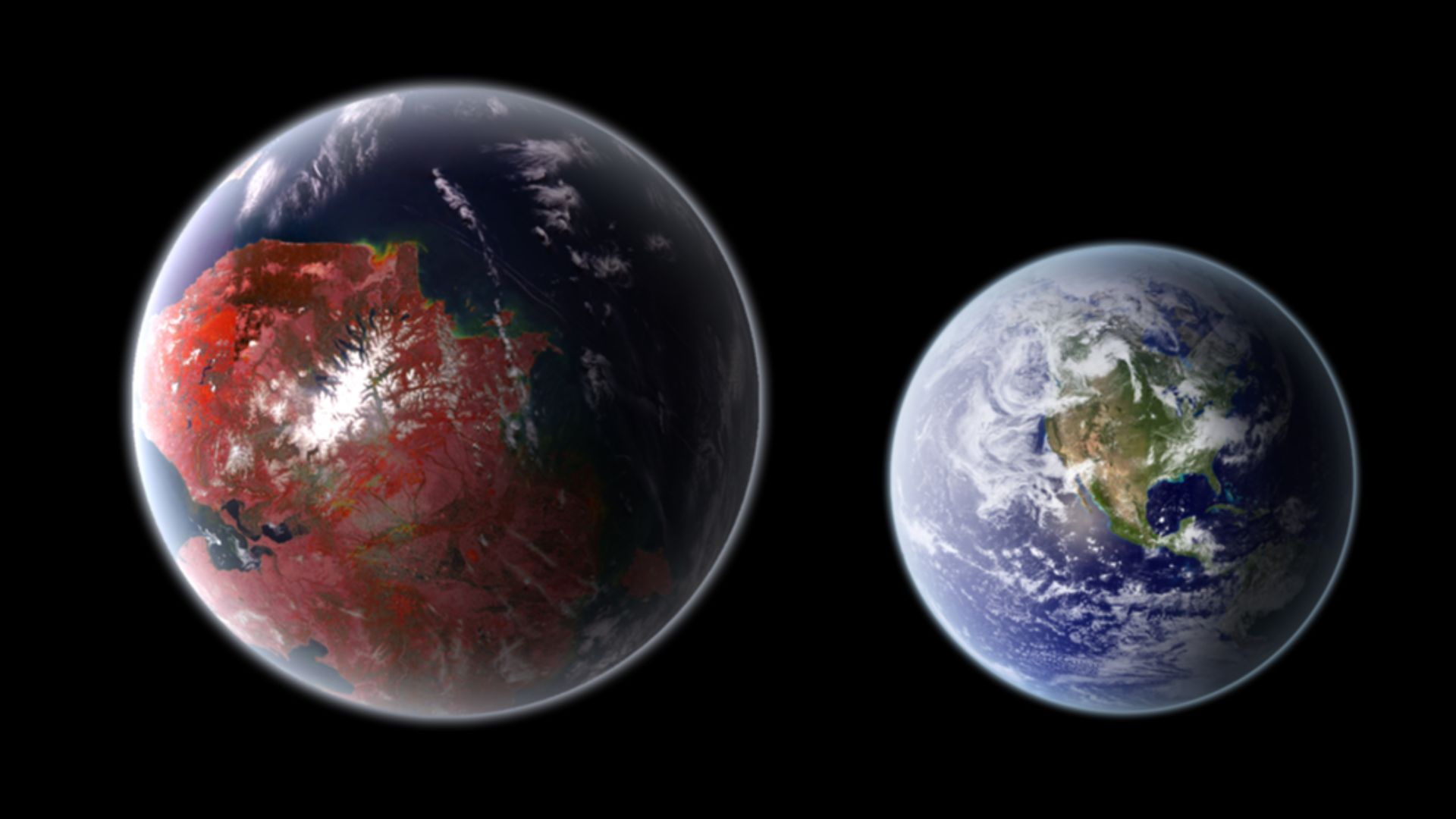Size comparison Kepler-442b and Earth