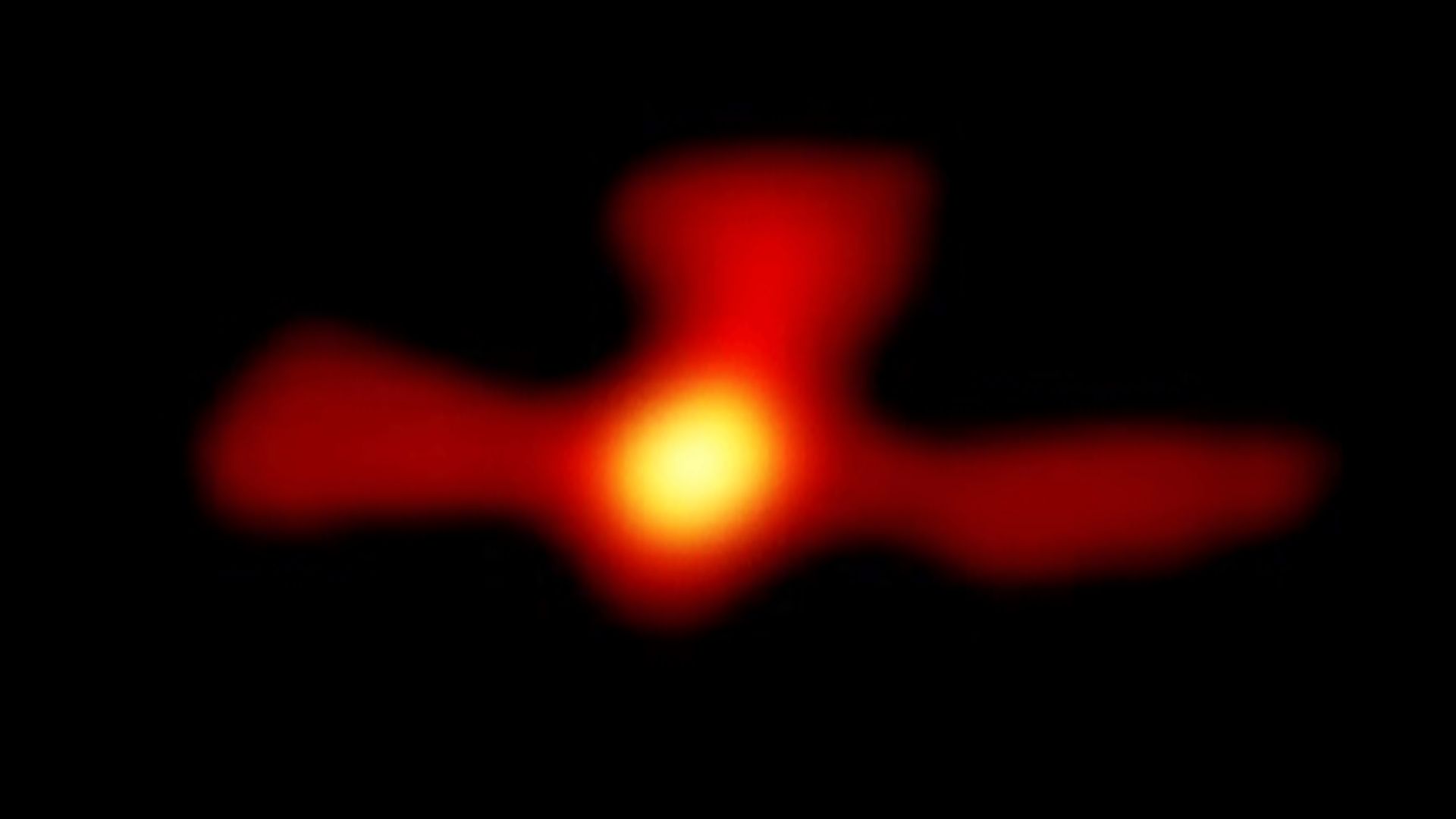 Map of the distribution of positrons towards the center of the Milky Way Galaxy, including the newly discovered antimatter