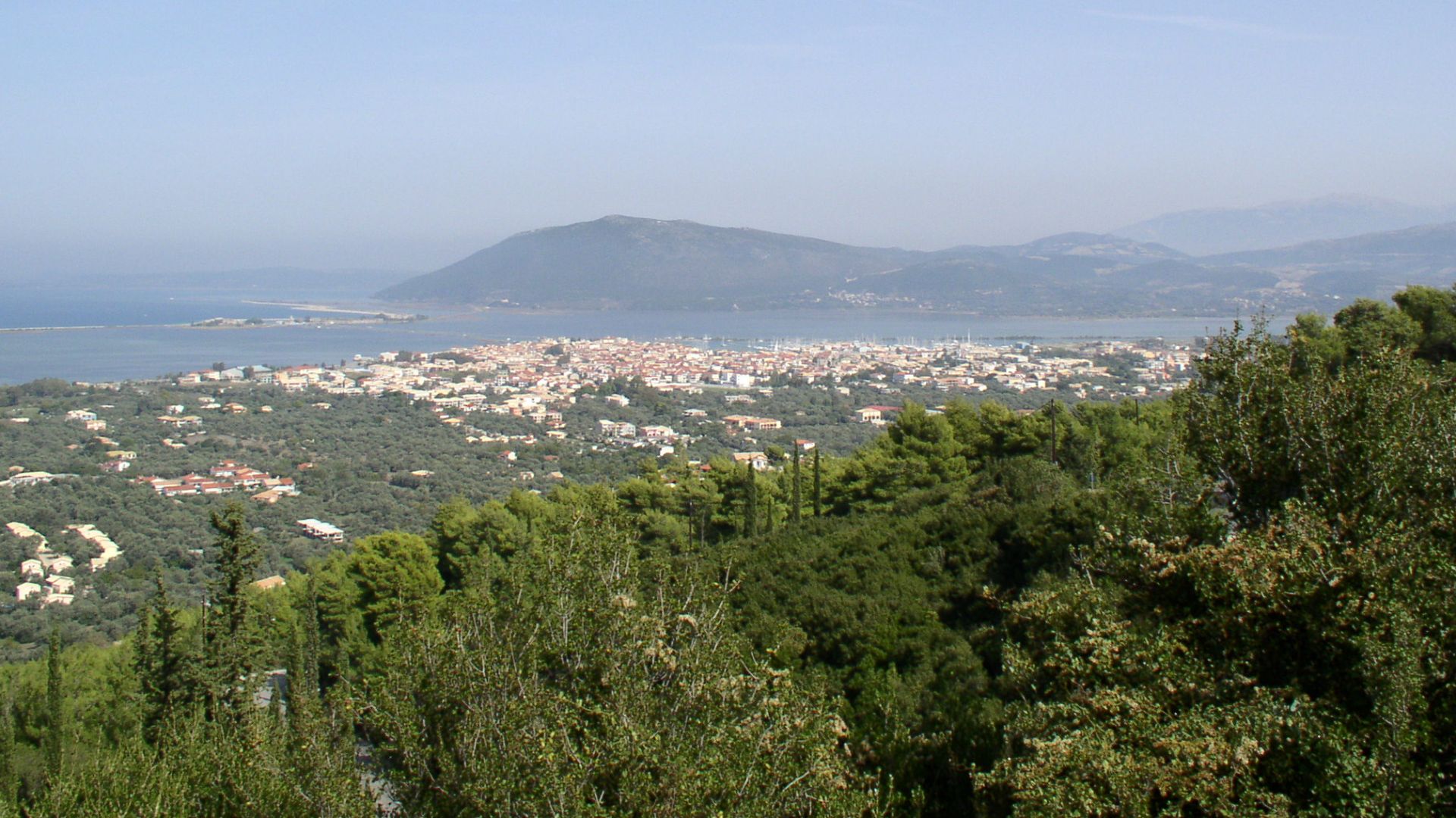 Lefkada town from the hill