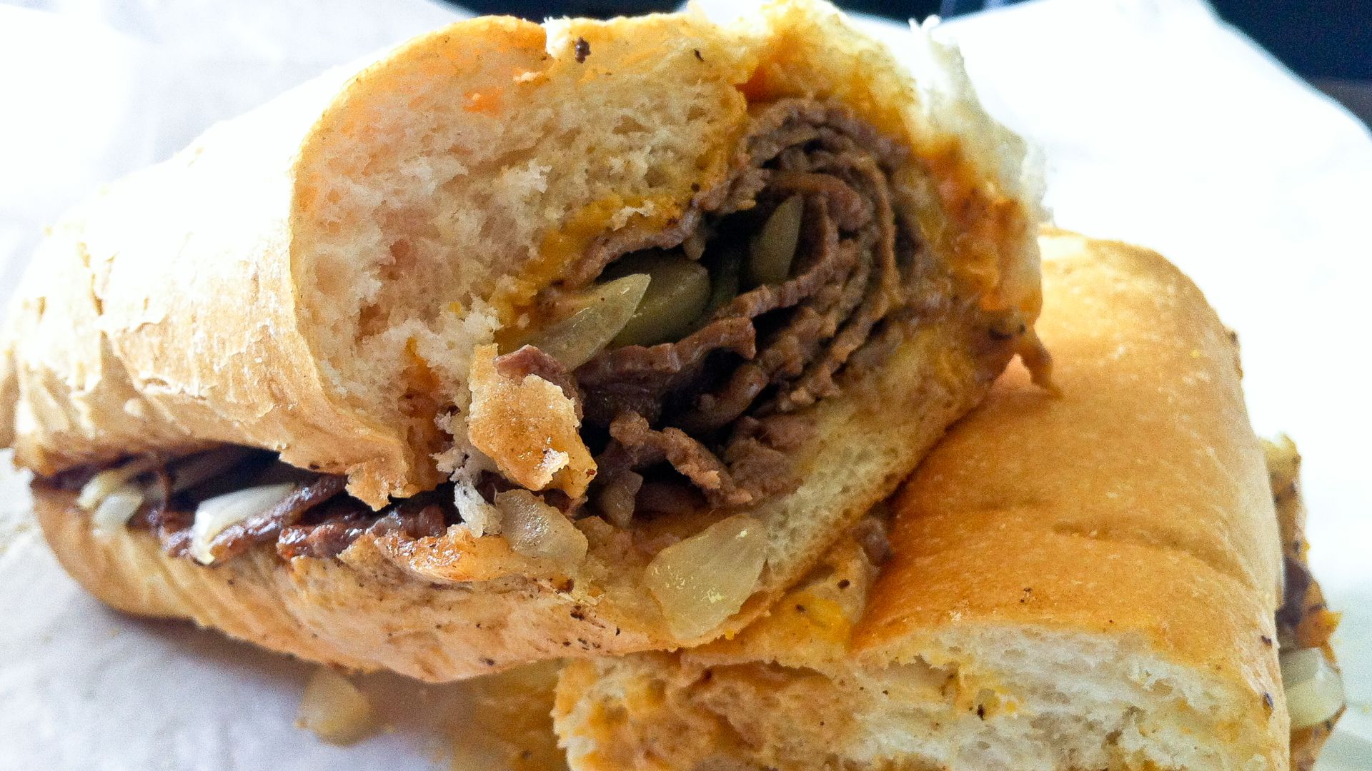 A genuine Philly cheesesteak served at Gentile Bros. in Sarsota Florida