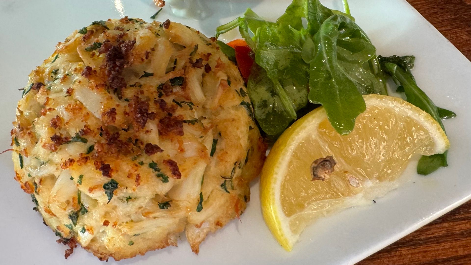 Maryland blue crab cake at Chesapeake's, Gatlinburg, TN.