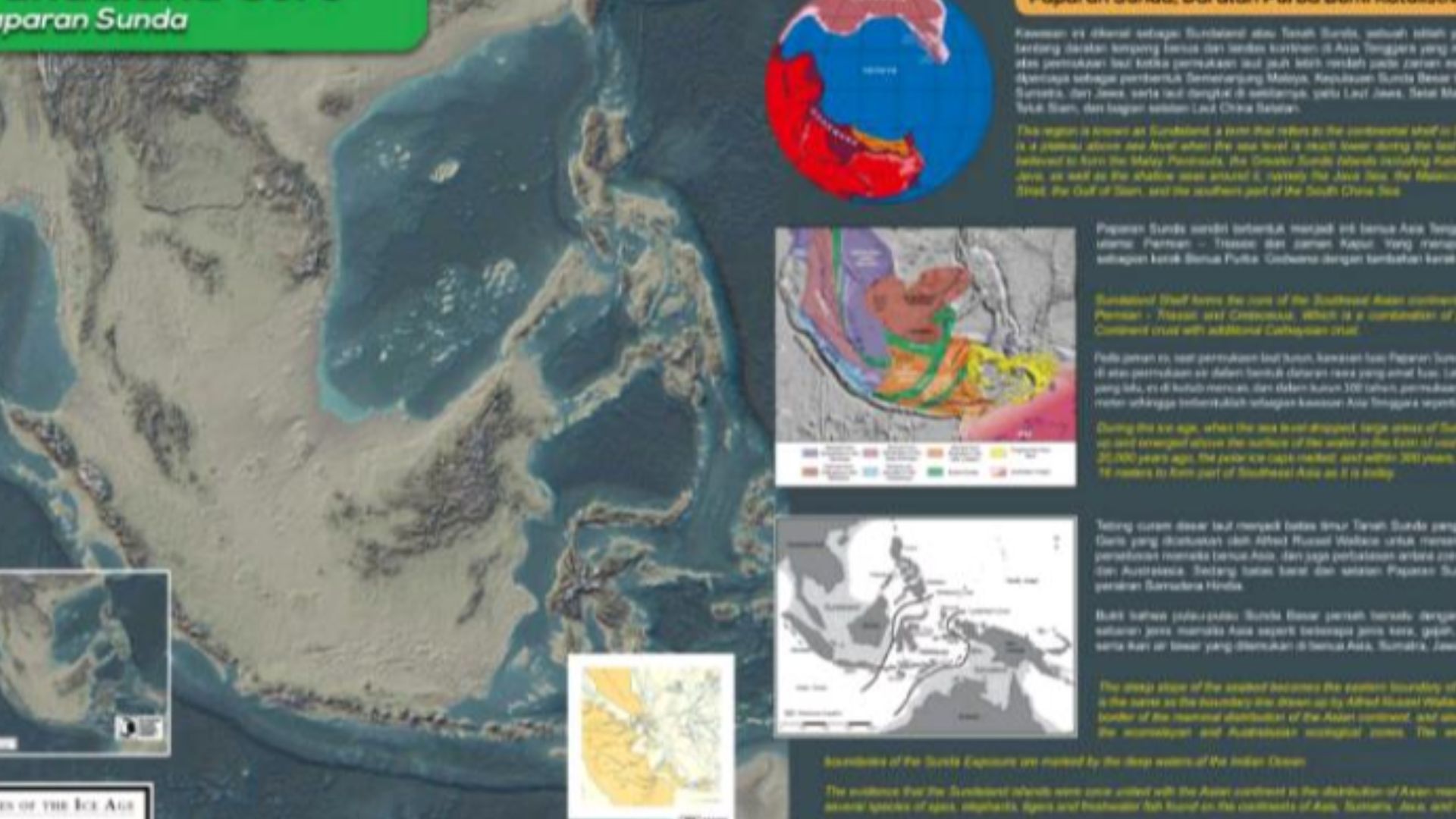 Kawasan ini dikenal sebagai Sundaland atau Tanah Sunda, sebuah istilah yang merujuk kepada bentang daratan lempeng benua dan landas kontinen di Asia Tenggara yang merupakan dataran di atas permukaan laut ketika permukaan laut jauh lebih rendah pada zaman 