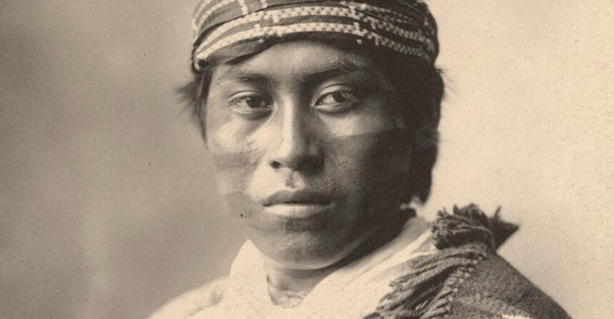 Portrait of “Songlike,” a Native American man of the Pueblo tribe