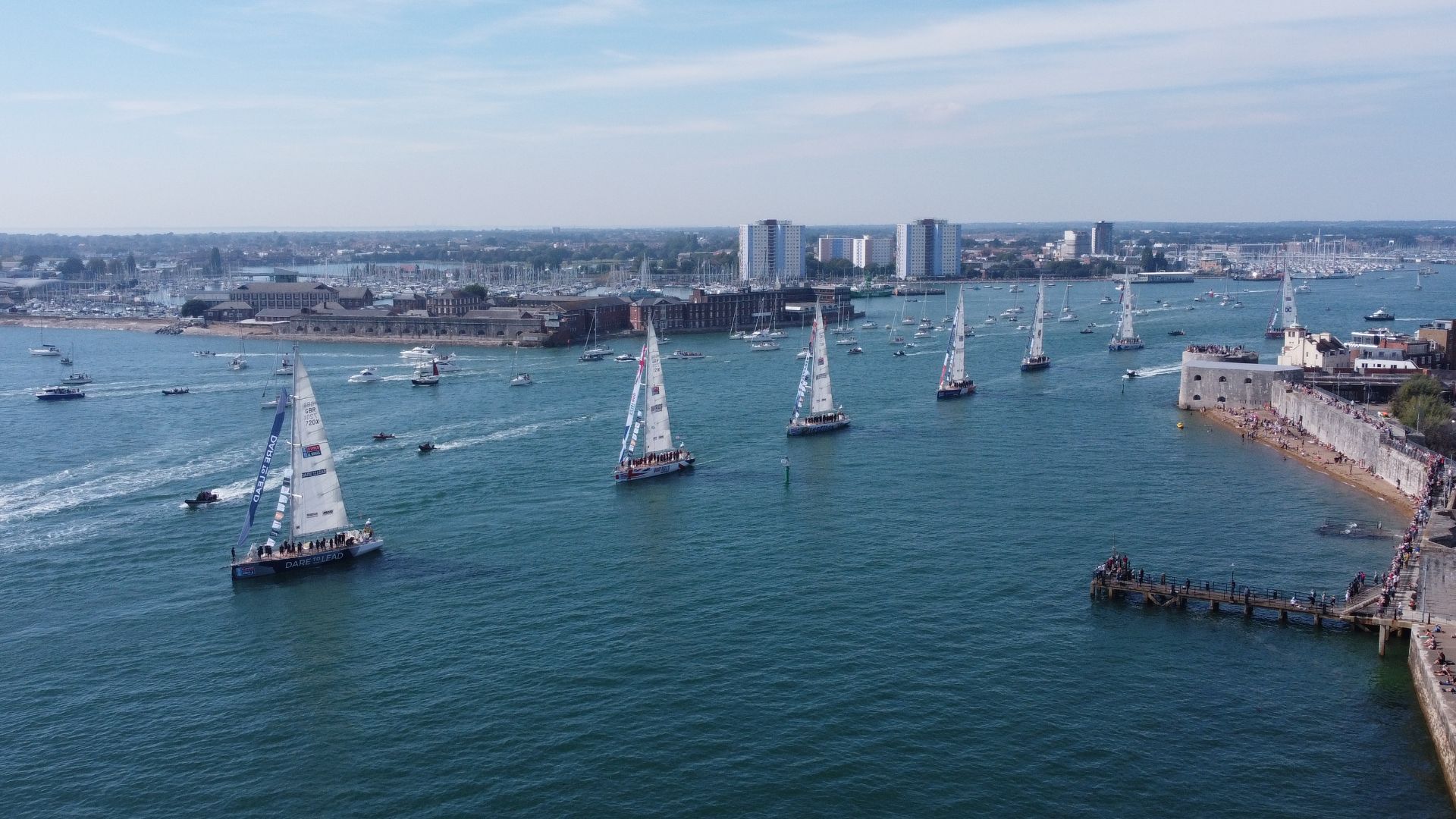 Clipper Race leaving Portsmouth Harbour