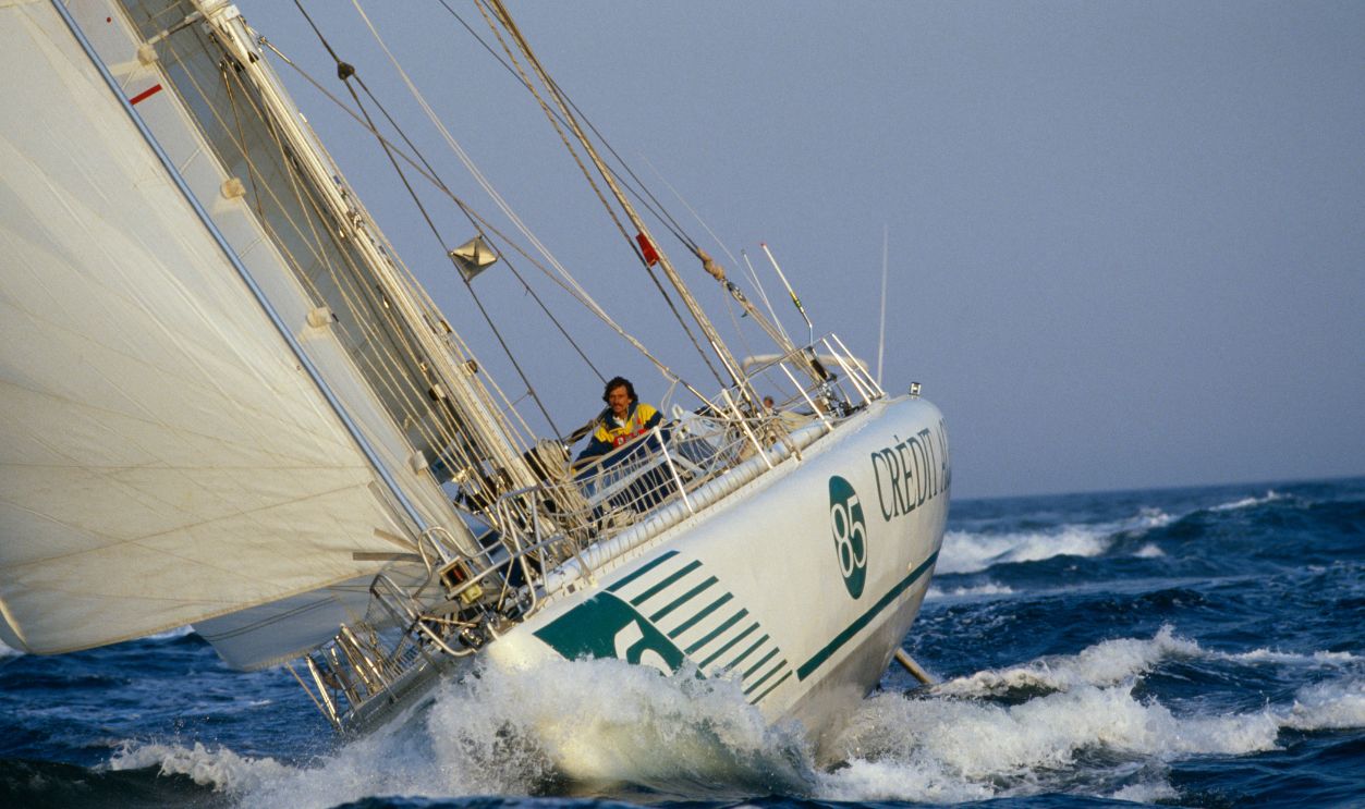 French skipper of Credit Agricole III, Philippe Jeantot heads to the finish line to win the BOC Challenge solitary Round the World yacht race. Jeantot, a former deep sea diver, previously won the race in 1982-1983. 