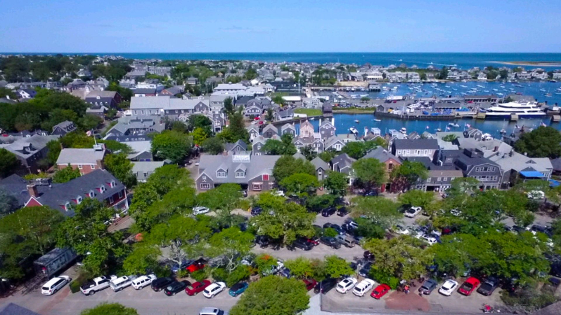 Nantucket Massachusetts downtown Aerial Shot