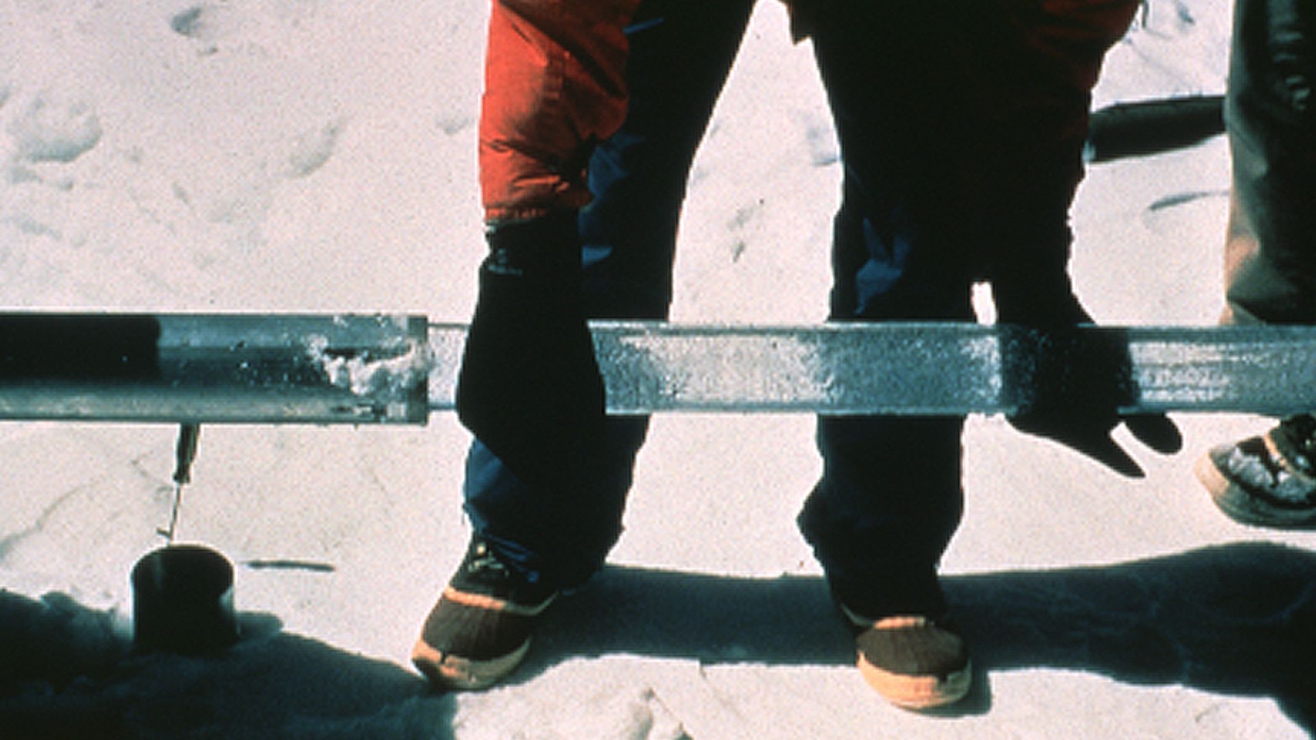 Ice Core sample taken from drill.