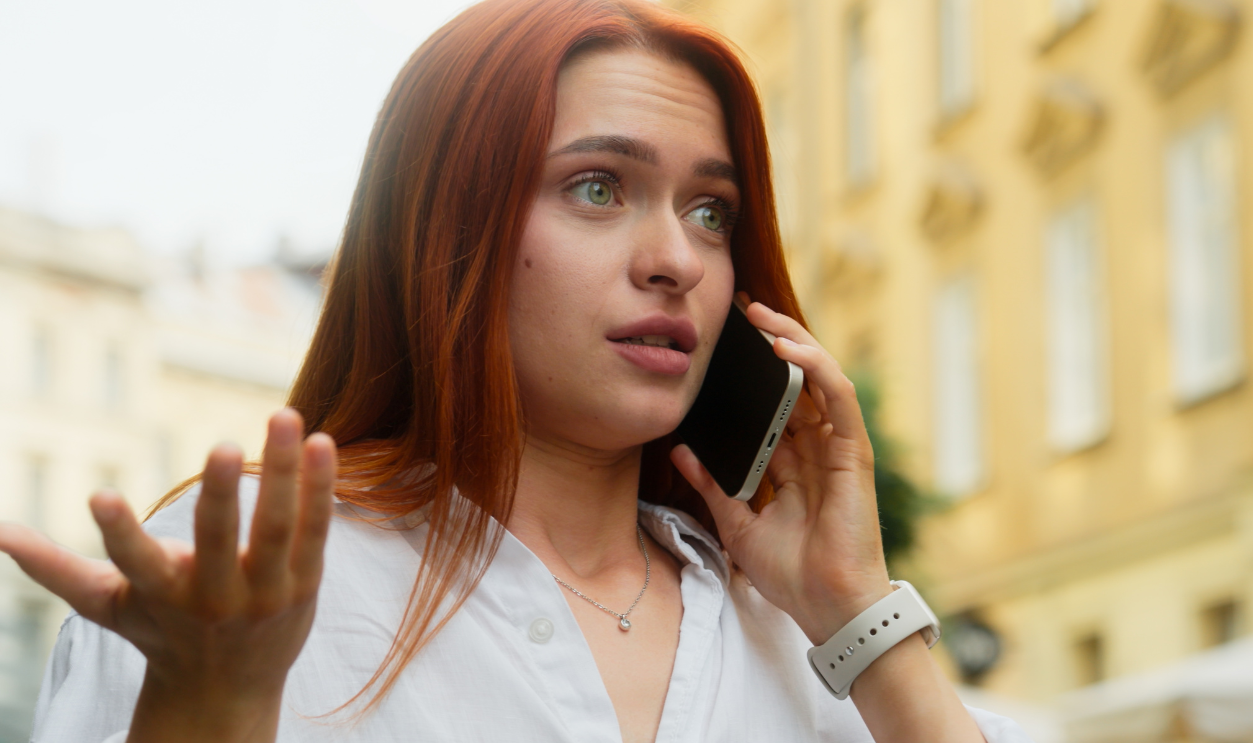 Angry displeased frustrated woman mad annoyed lady
