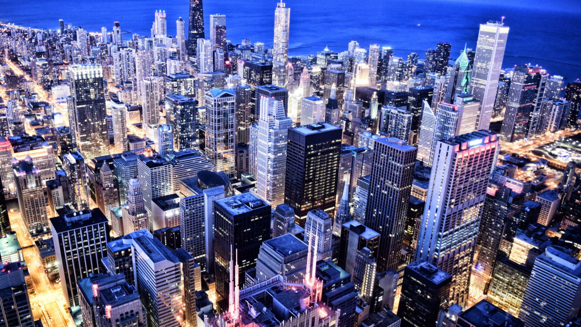 500px provided description: Chicago Skyline at dusk taken from Willis Tower Observatory. [#street ,#downtown ,#buildings ,#vacation ,#cityscape ,#long exposure ,#holiday ,#lake michigan ,#Travel ,#City ,#USA ,#Chicago ,#Skyline ,#Illinois ,#America ,#Skys