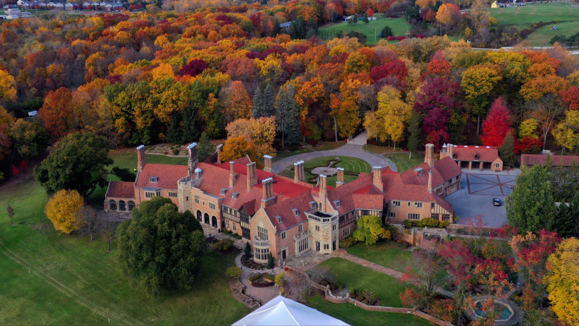 The Dodge Mansion at Meadowbrook on the campus of Oakland University in the city of Rochester Hills, Michigan.