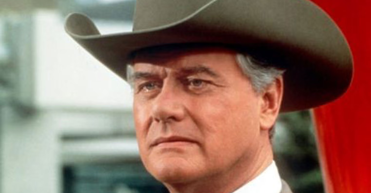 Screenshot of Larry Hagman as J.R. Ewing in Dallas (1978-1991), CBS