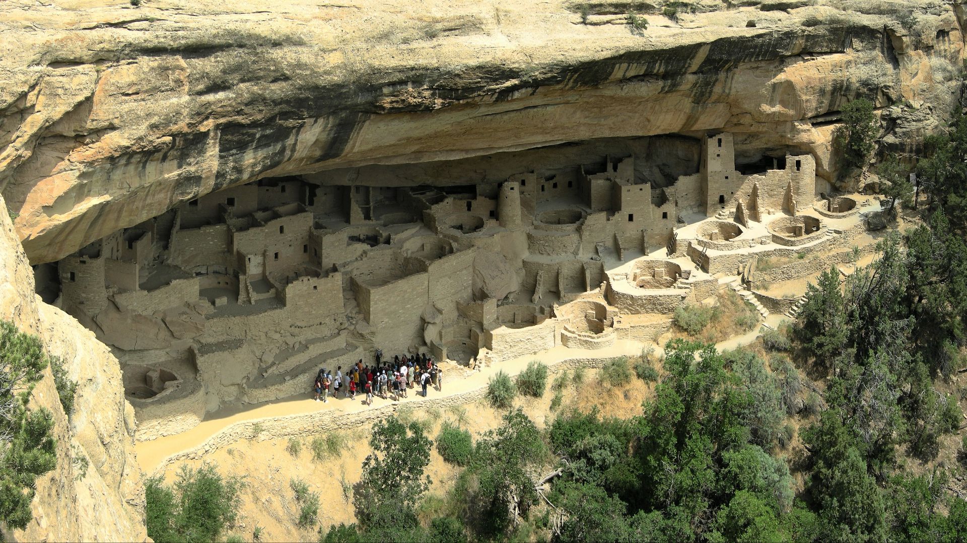 Cliff Palace in Mesa Verde National Park, Colorado, USA: it is the largest of about 4000 preserved Cliff Dwellings (circa 800 years old) built by ancient Pueblo people (Anasazi)