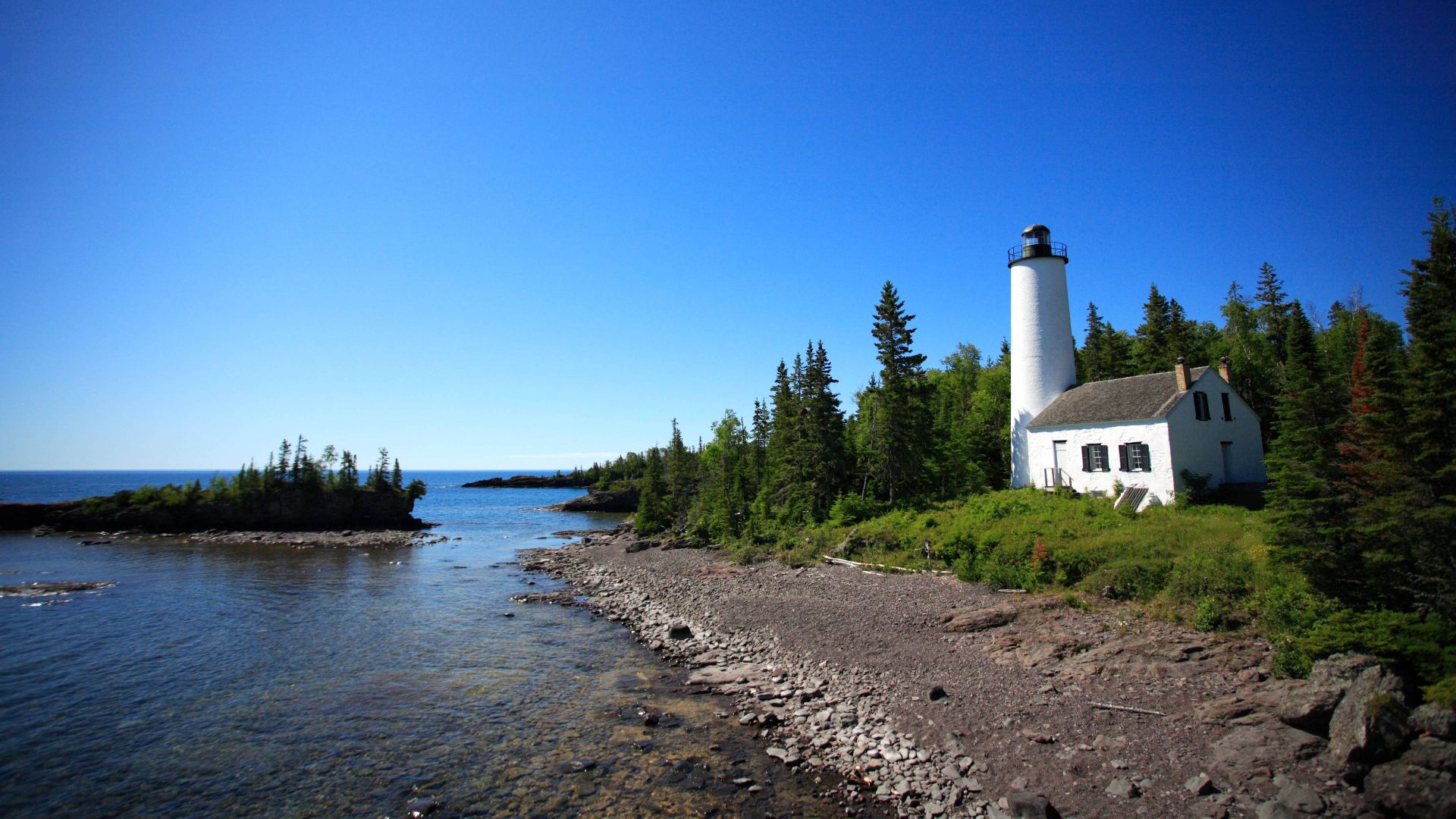 Rock Harbor Lighthouse at Isle Royale National park