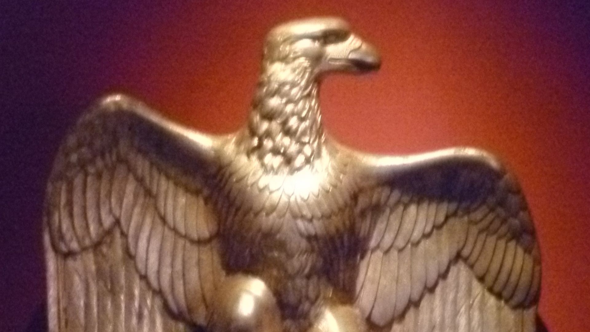Napoleonic imperial eagle from the standard of the French 45th Regiment, captured single-handedly by Ensign Ewart during the cavalry charge of the Royal Scots Greys at the battle of Waterloo in 1815.
The cost of an eagle: