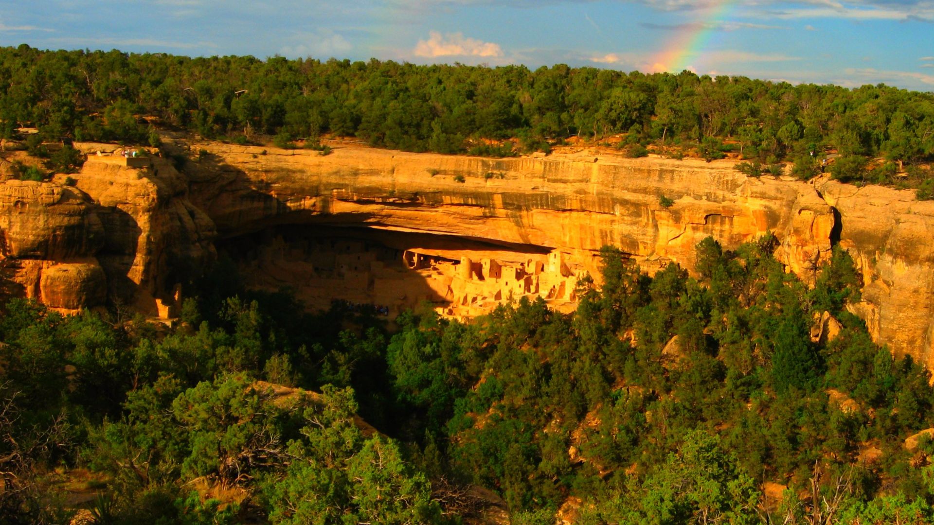 Cliff Palace is the largest cliff dwelling in North America. The Ancient Pueblo structure is located in Mesa Verde National Park, in the southwest corner of the U.S. state of Colorado, home to the Ancestral Puebloans people.
Cliff Palace contains 23 kivas