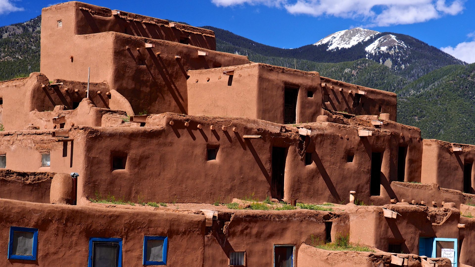 Multi-level adobe dwelling, Taos Pueblo, Taos New Mexico United States