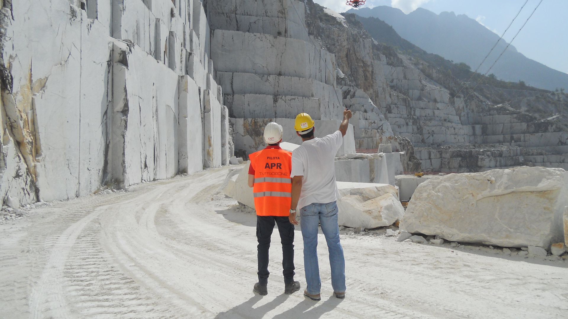 Inspection of rock slope stability in marble quarries by using images from drone