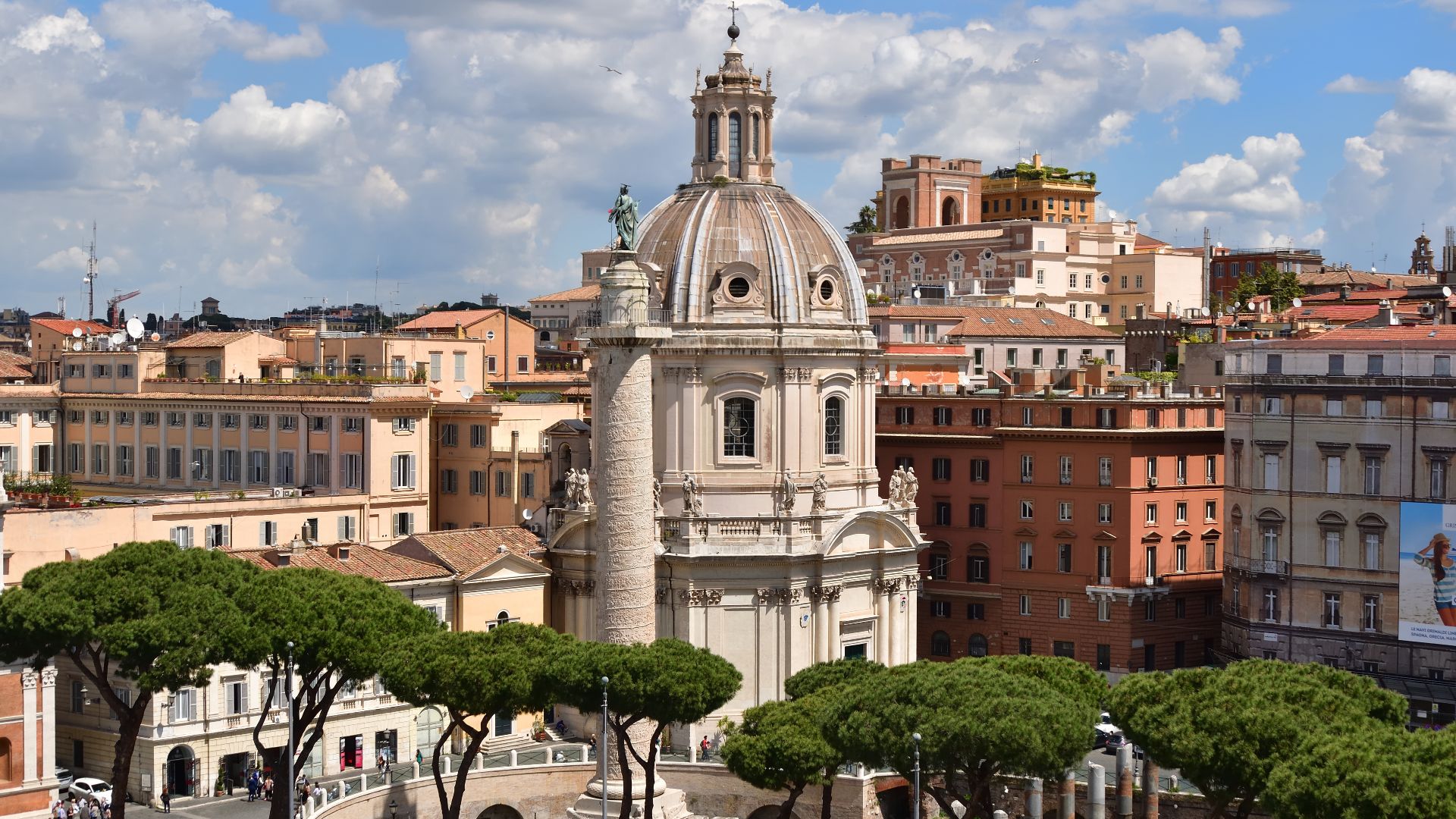 Trajan's Forum with view of Trajan's Column and the Church of the Most Holy Name of Mary