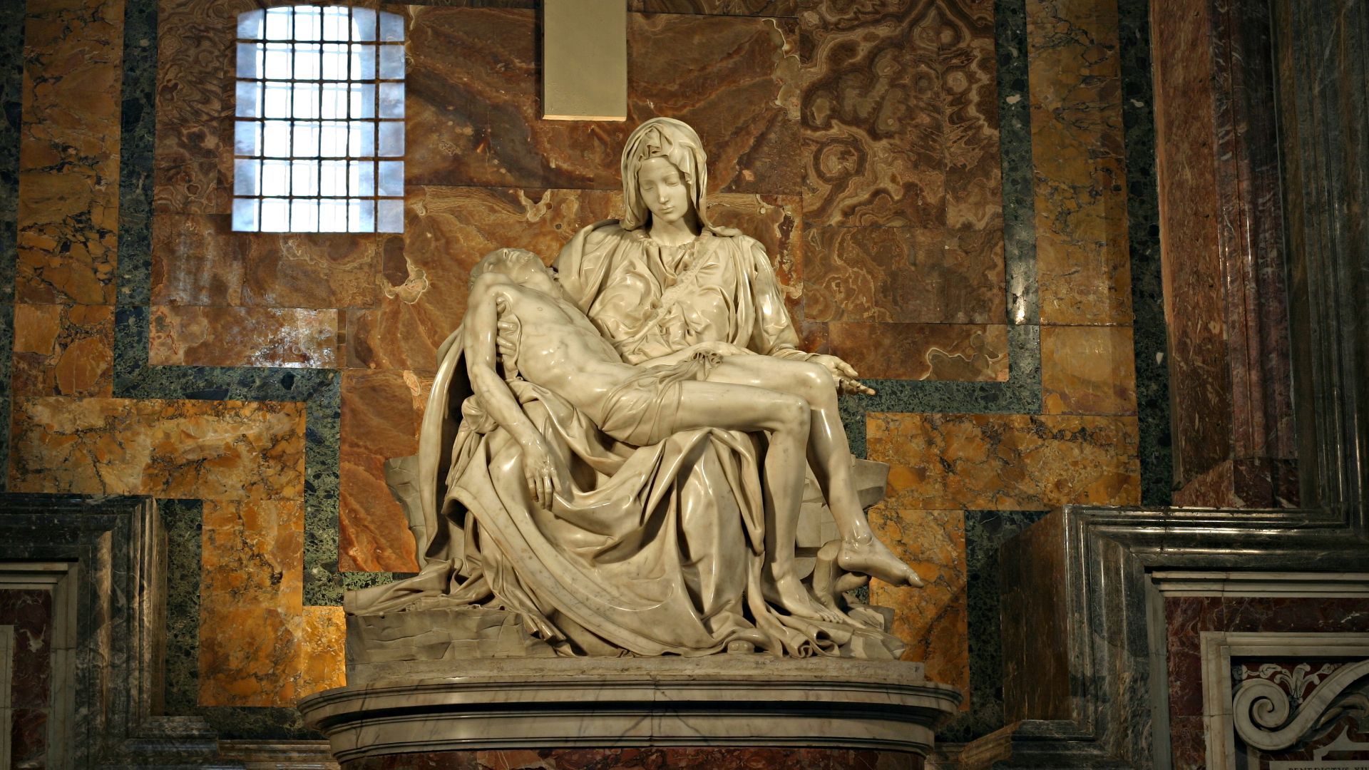 The Pieta is a piece held in the Vatican, signifying the moment after Christ's crucifixion.