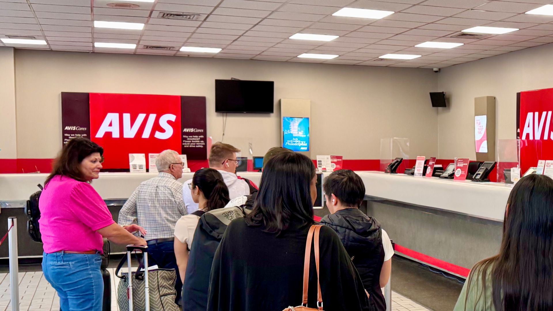 Avis car rental agency at Philadelphia International Airport