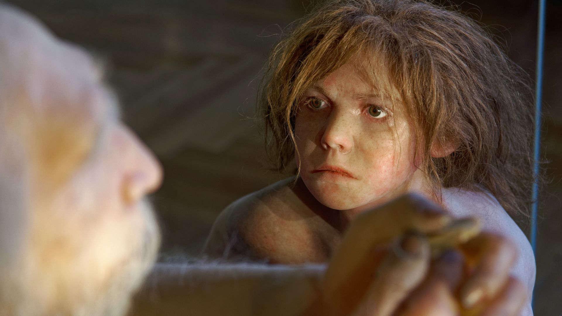 Model of Homo neanderthalensis child in The Natural History Museum, Vienna