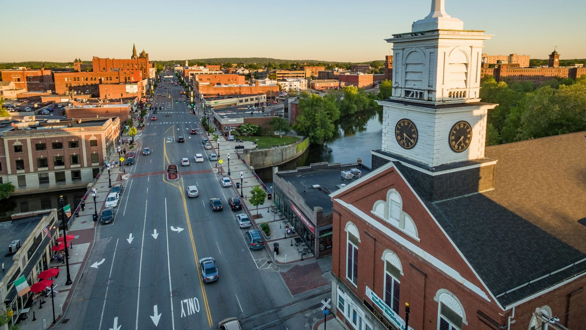 aerial shot of building