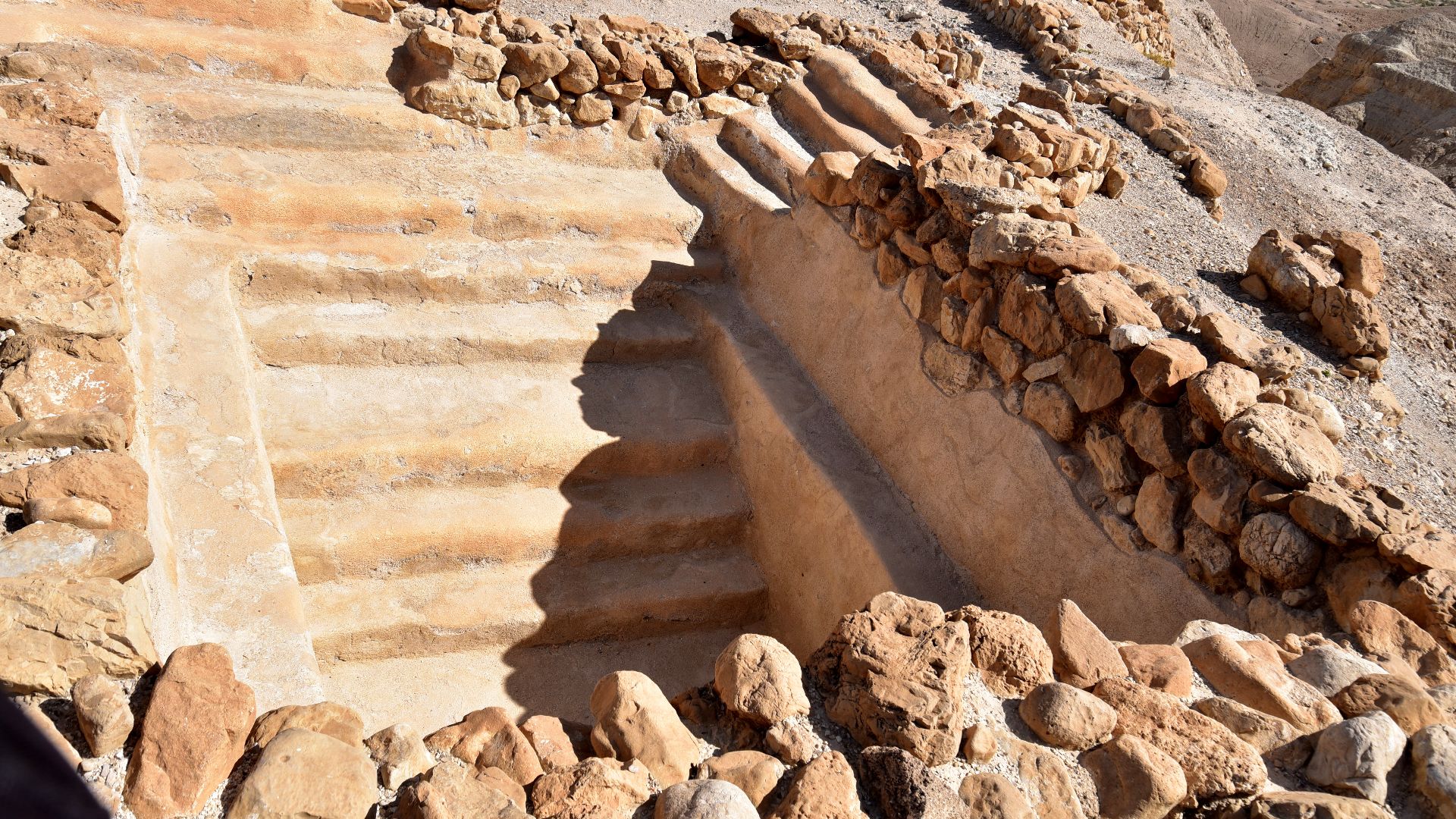 View of a ritual bath at the Qumran archaeological site
