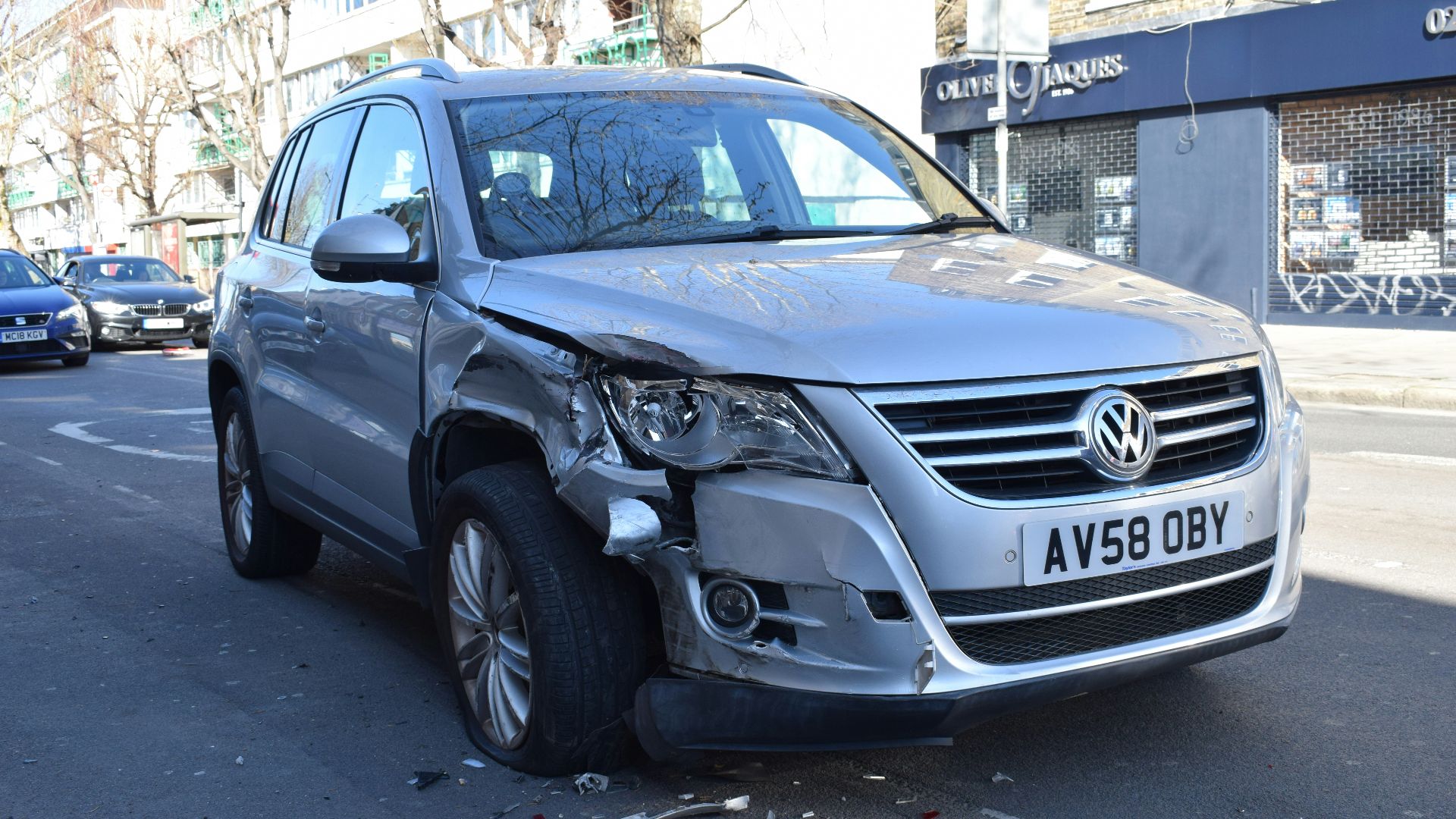 a car that has been hit by another car