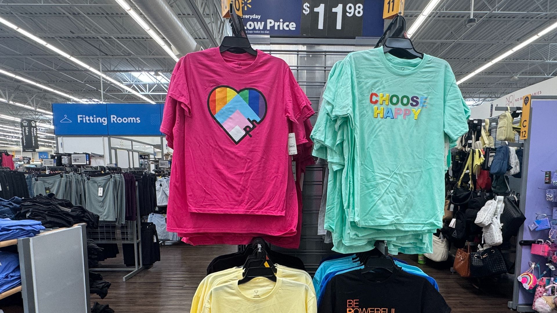 Pride shirts at Wal-Mart in Napa, Calif.