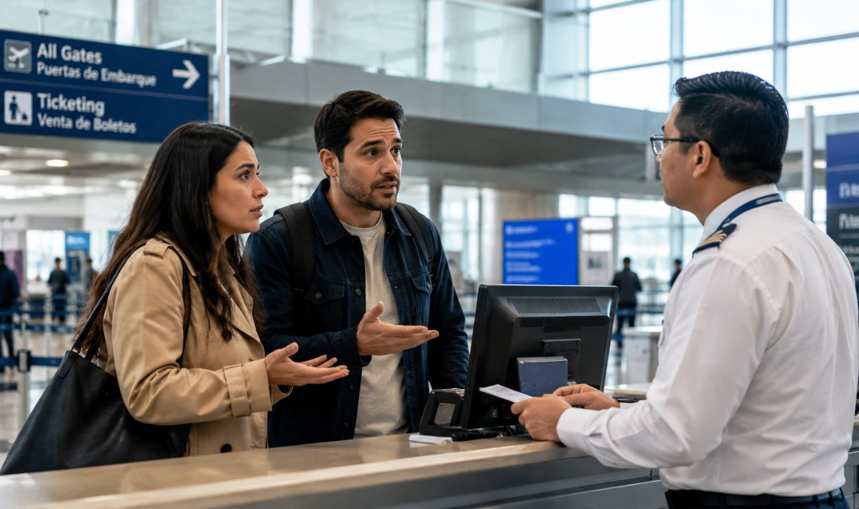 Airport counter interaction at terminal