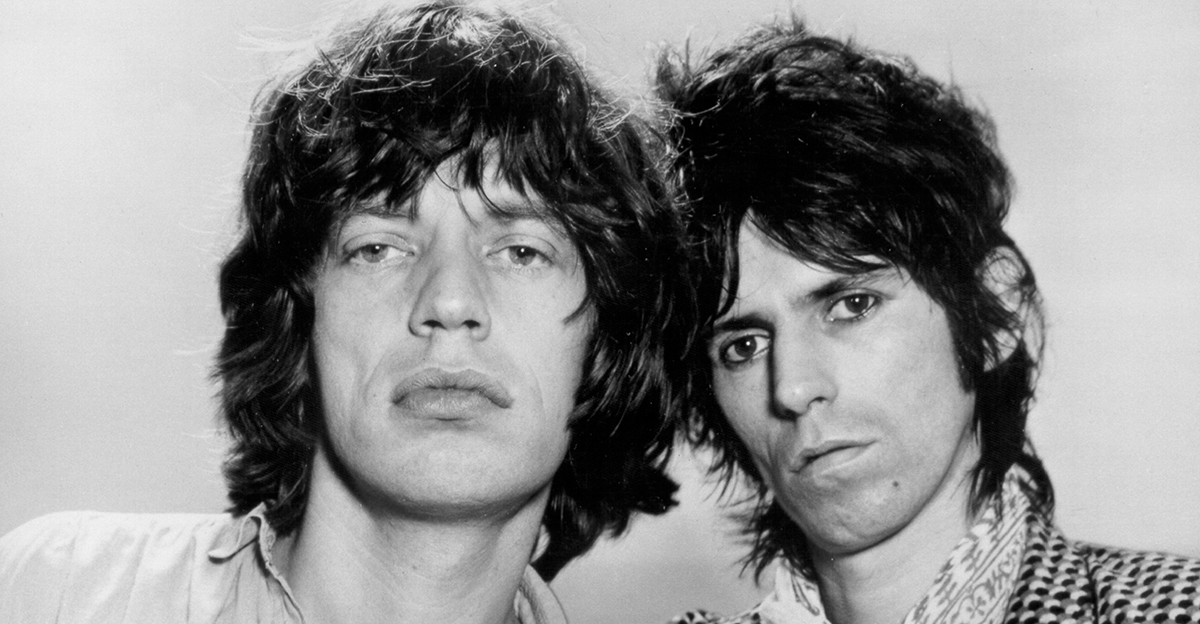 CIRCA 1975: Singer Mick Jagger and guitarist Keith Richards of the rock and roll band 