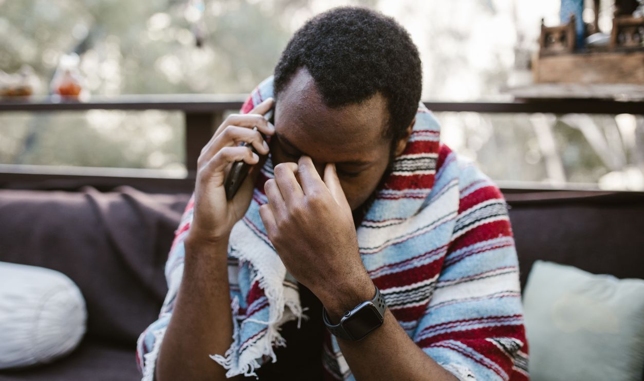 Man talking over phone