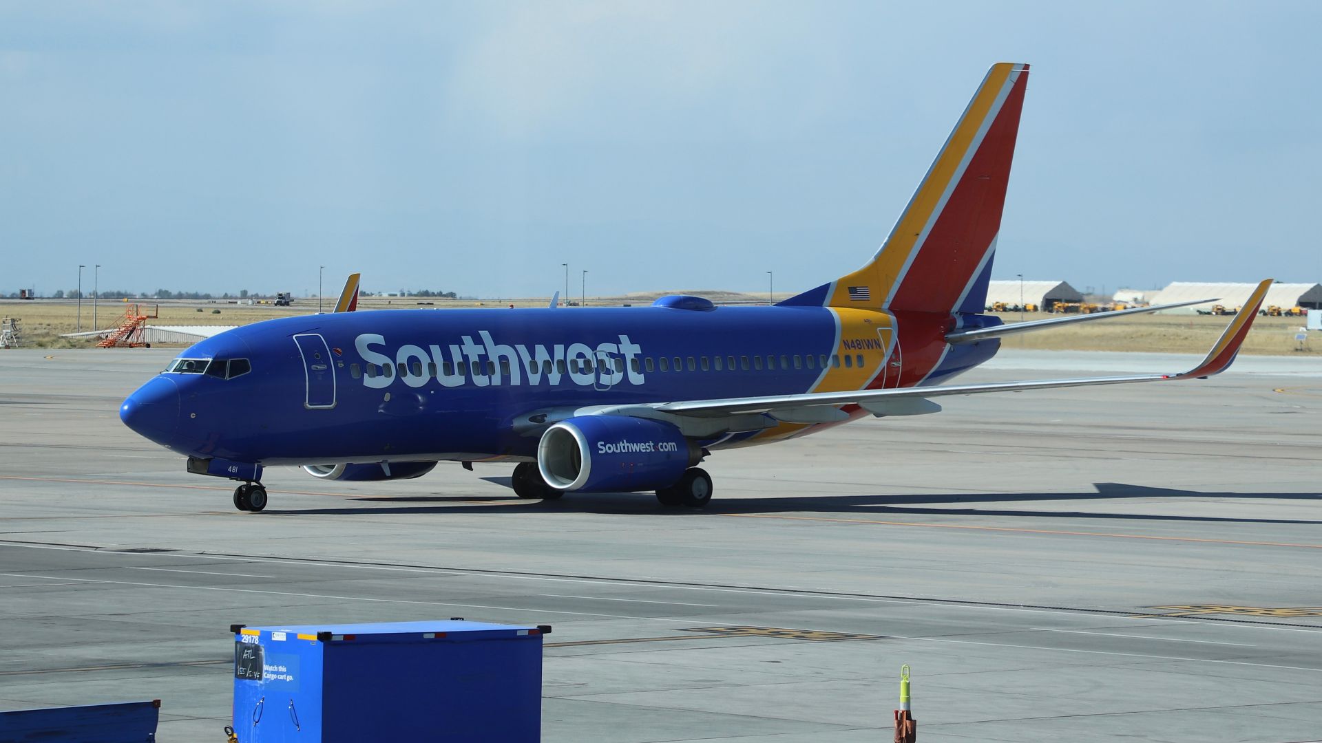 A Boeing 737 operated by Southwest Airlines at Denver International Airport, October 2024