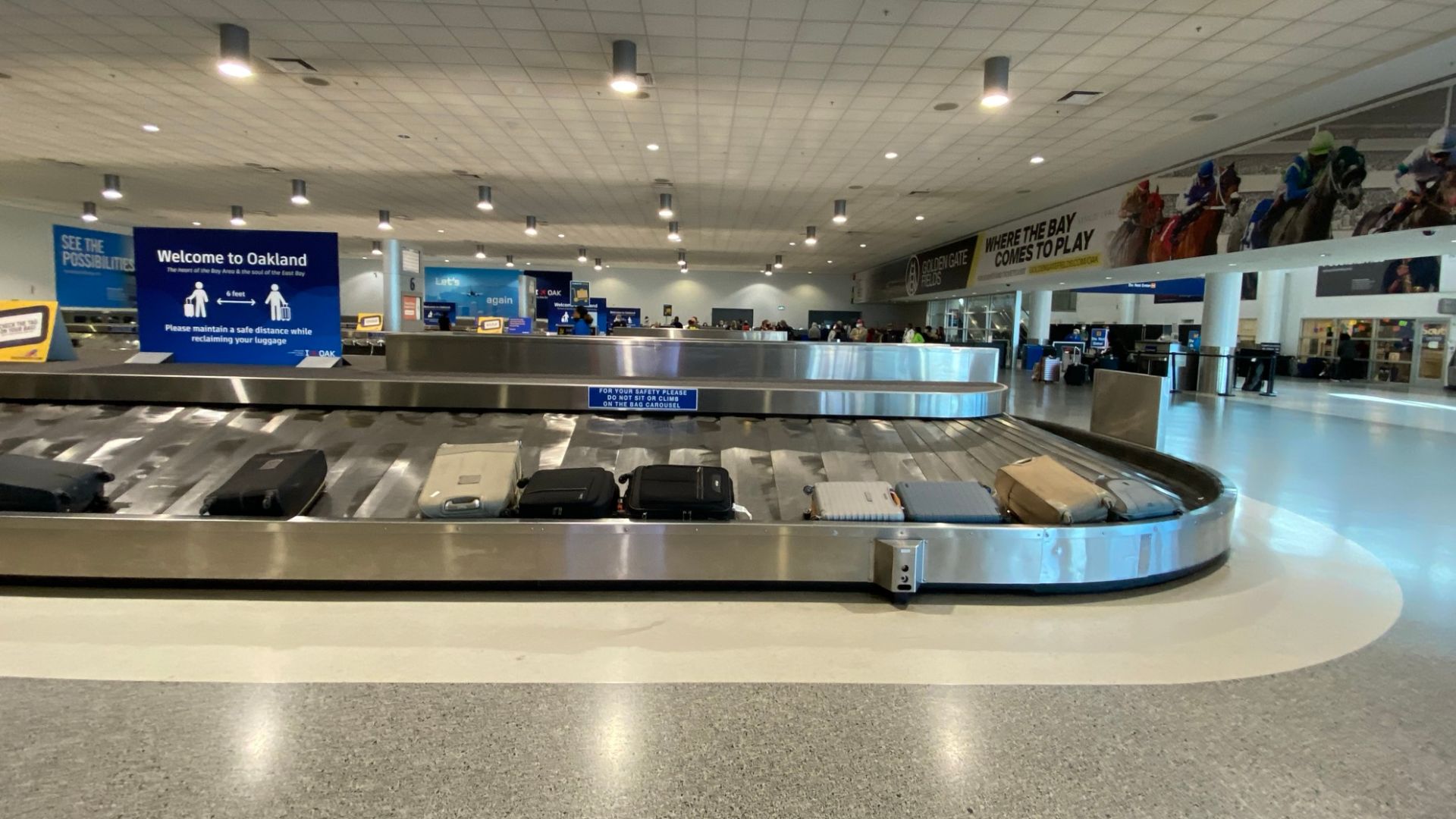 Baggage Claim at Terminal 2 of Oakland International Airport in California.