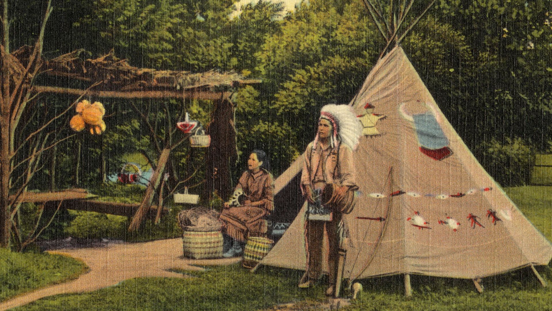 File name: 06_10_015730
Title: Cherokee Indians, Cherokee Indian Reservation, North Carolina
Created/Published: Pub. only by Cline Photo Co., Chattanooga, Tennessee; Tichnor Bros. Inc., Boston, Mass.
Date issued: 1930 - 1945 (approximate)
Physical descrip