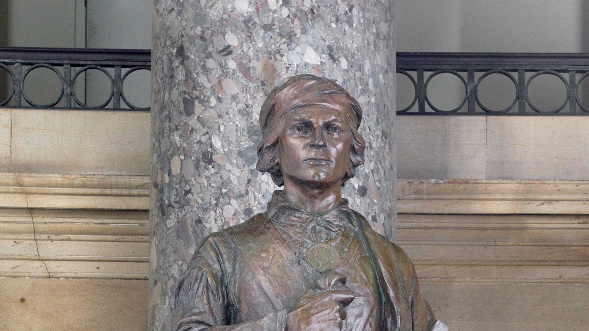 Sequoya (1770?-1843)
Oklahoma
Bronze by Vinnie Ream (completed by G. Julian Zolnay)
Given in 1917
National Statuary Hall
U.S. Capitol

This official Architect of the Capitol photograph is being made available for educational, scholarly, news or personal p