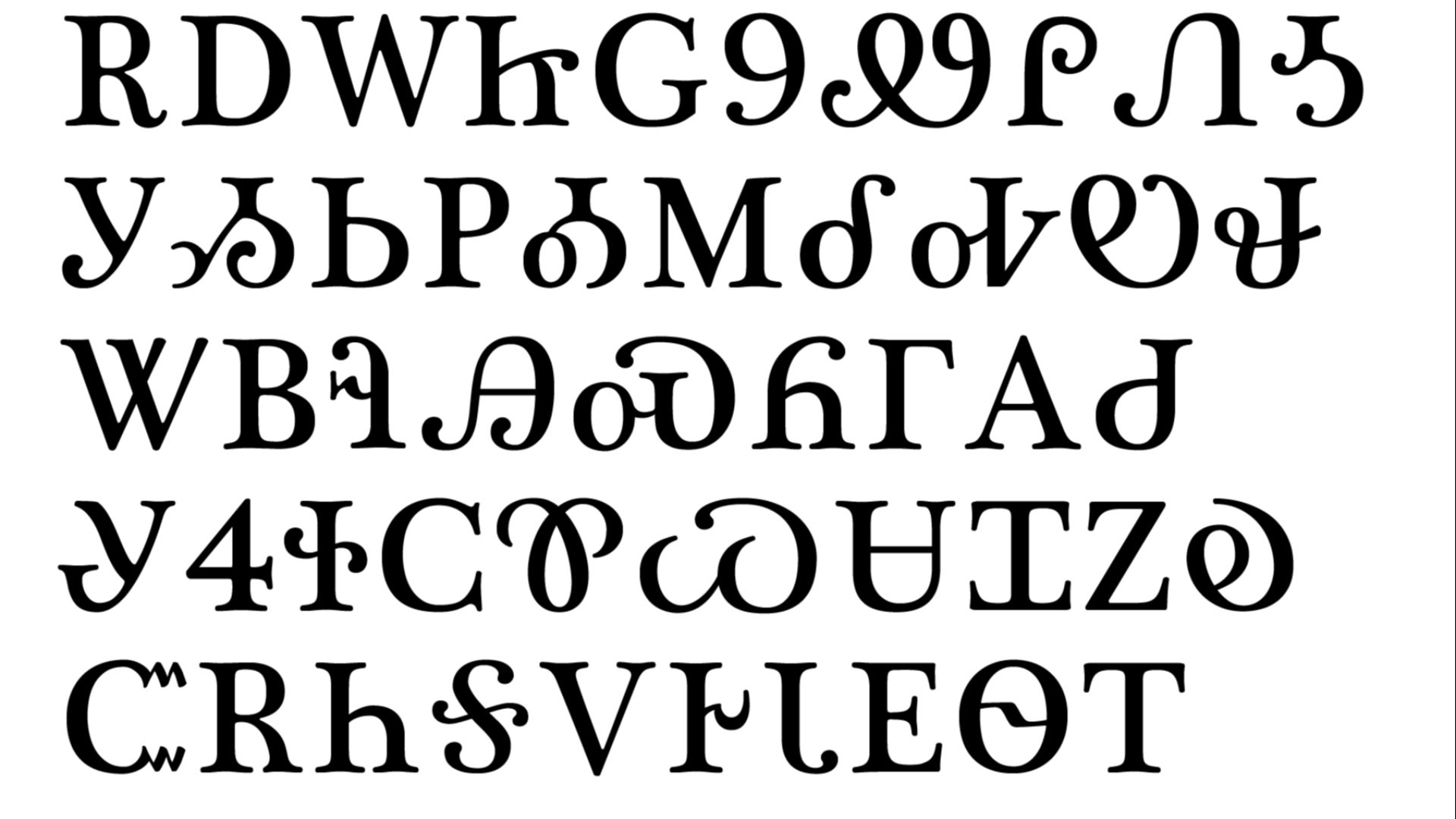 Sequoyah's syllabary in the order that he arranged the characters.