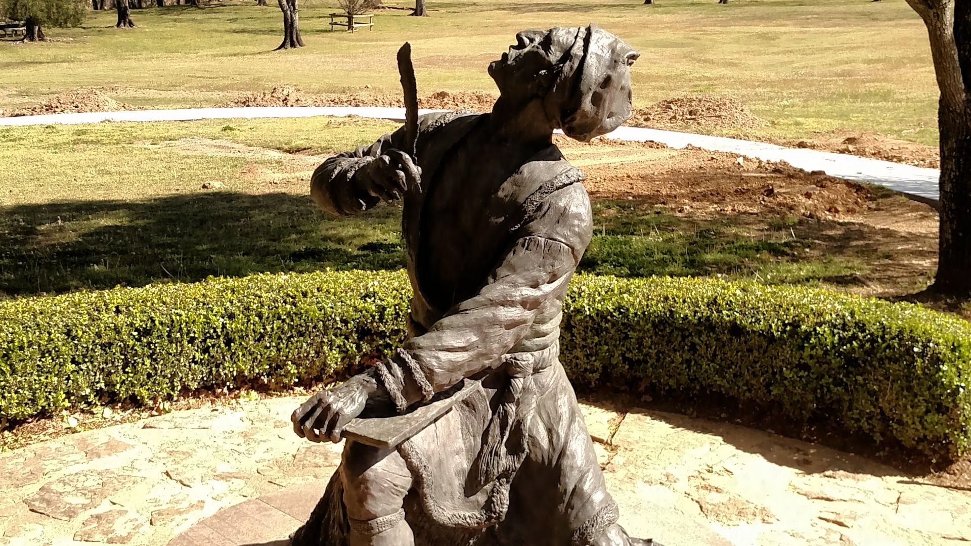 A statue of Sequoyah on the grounds of Sequoyah's Cabin in Sallisaw, Oklahoma
A statue of Sequoyah on the grounds of Sequoyah's Cabin in Sallisaw, Oklahoma; https://www.nps.gov/places/sequoyah-s-cabin.htm
Keywords: trte; trail of tears national historic t