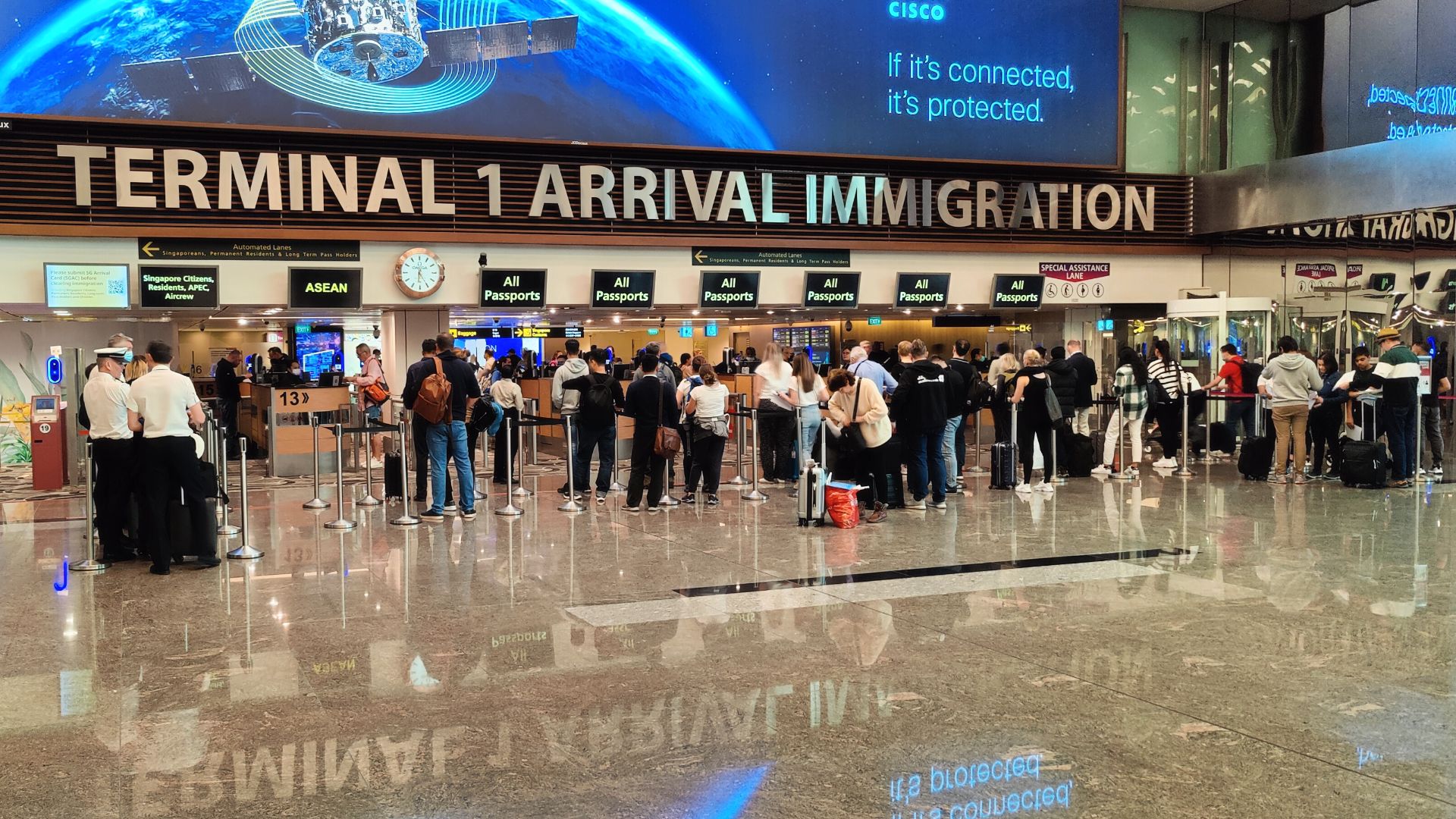 Singapore Changi Airport Terminal 1 Arrival Immigration area
