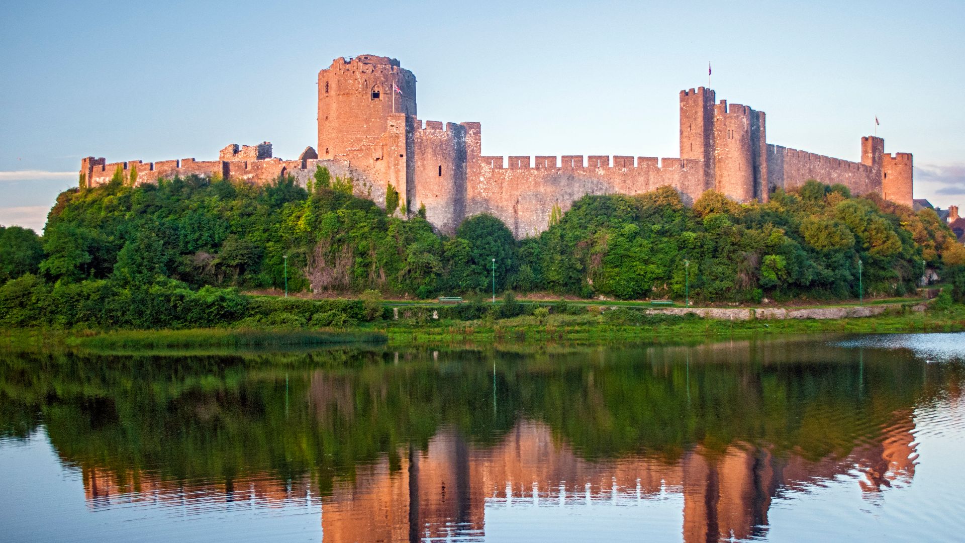 Pembroke Castle at dusk
