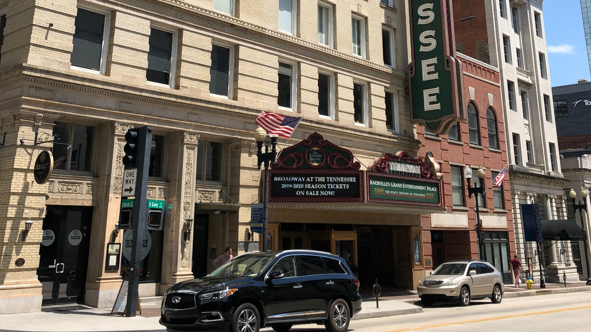 Front of Tennessee Theatre in July 2019