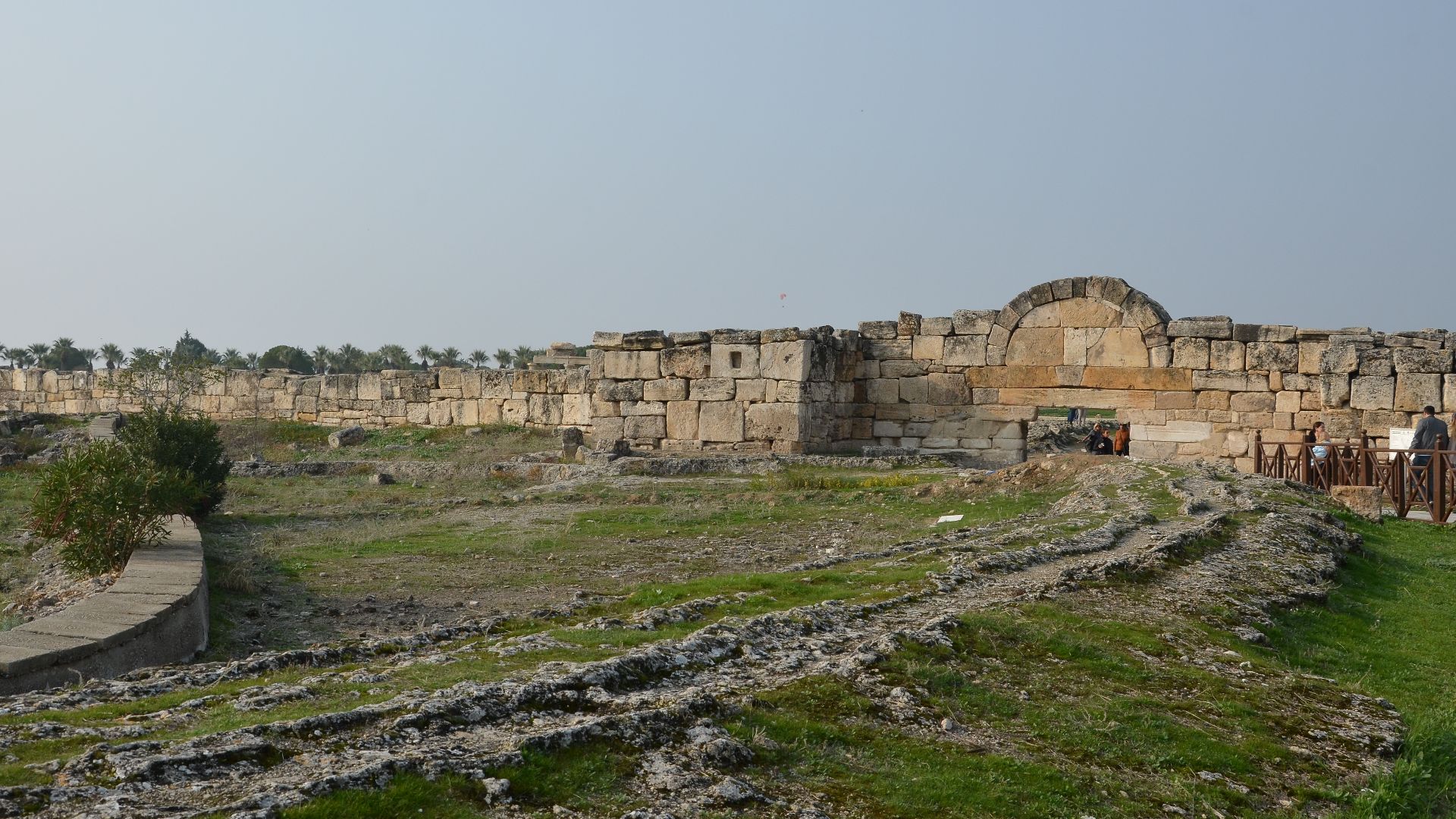 Although we are outside of the Hierapolis, we are not outside of human settlements yet. (speaking 2nd and 3rd century wise). Here are the remnants of an ancient irrigation system. The water channels seen in the foreground suggest that crops were grown jus