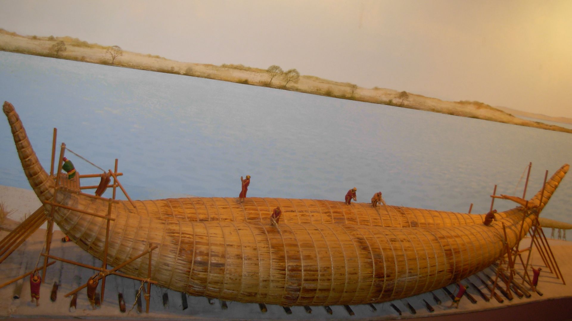 Pyramids of Güímar Museum, Tenerife. Model of large ancient boat.
