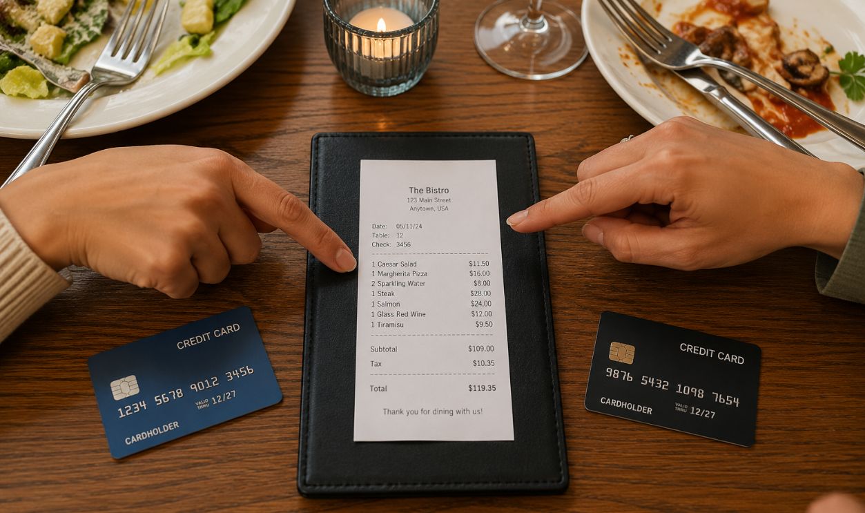 Splitting the bill at dinner