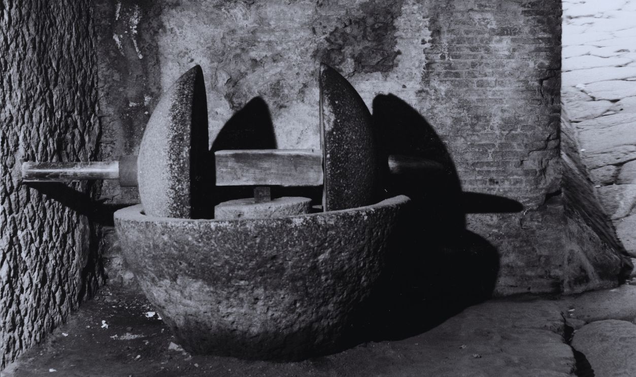 Gettyimages - 152198926, An olive crusher of Vesuvian lava, designed to separate the pulp of the olive from the stones