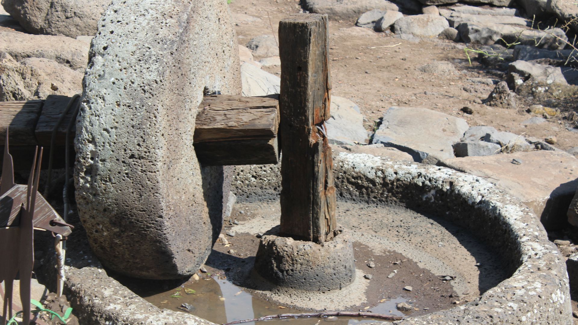 Olive-oil press from Byzantine era at Gamla